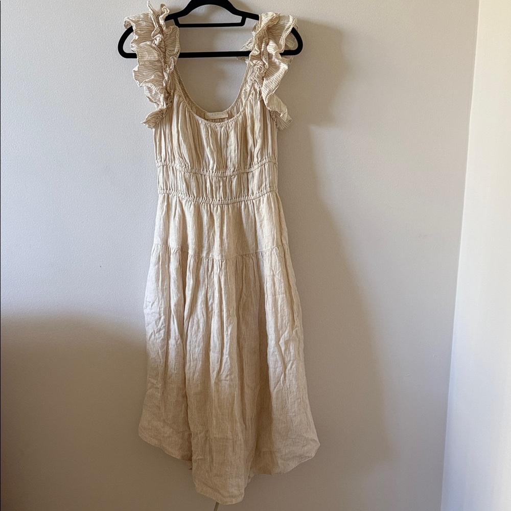 Ulla Johnson size 4 Ruffled Cream Sleeveless Dress
